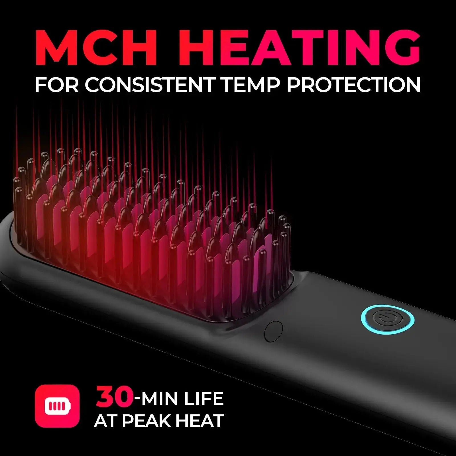 MCH heating technology in TYMO PORTA cordless hair straightener ensures consistent temperature and peak performance.