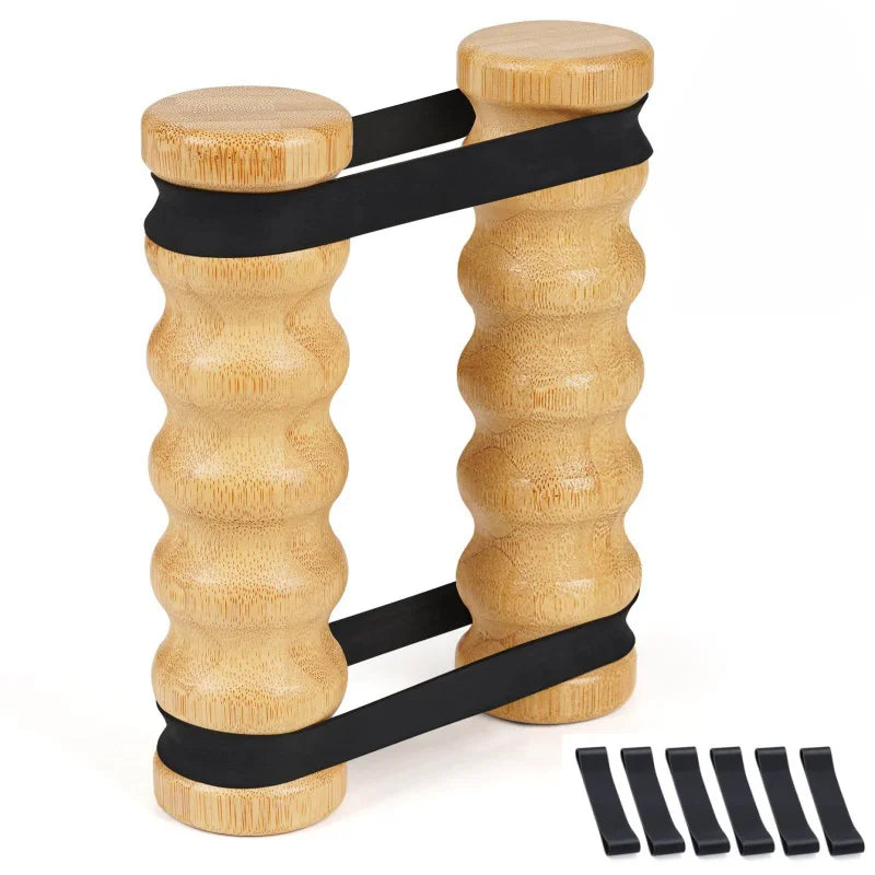 Rip Stick Chest Workout Equipment 6 Adjustable Resistance Bands W/ Wooden Handles Hold Up 30-100Lbs for Shoulder & Chest Workout