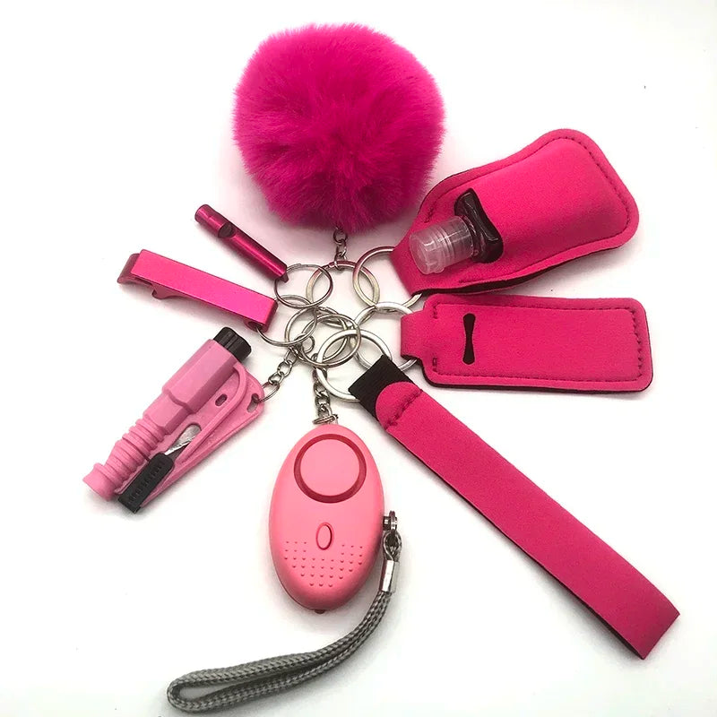 Safety Keychain Full Set, Self Defense Security Keychain Set With Personal Alarm Protective Keychain Accessories For Women Girls