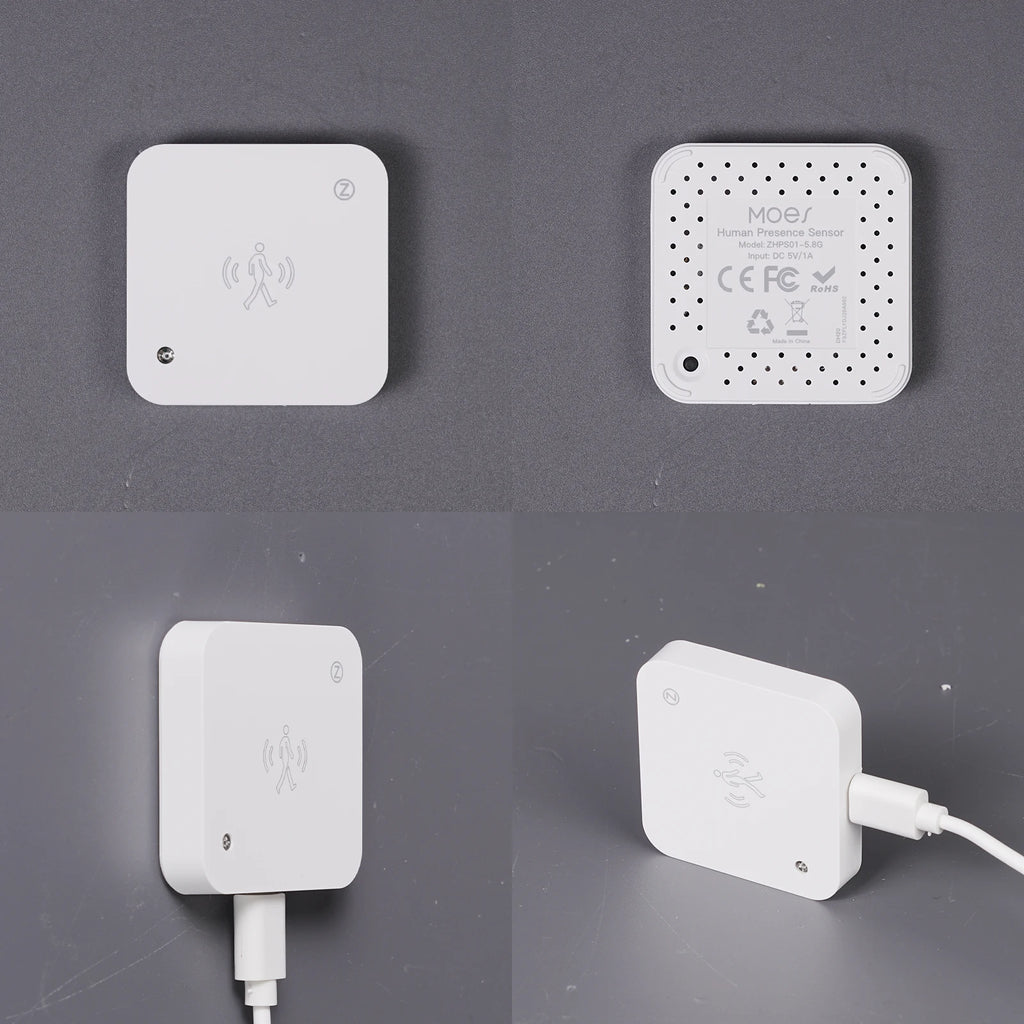 WiFi/ZigBee Tuya Smart Human Presence Sensor Motion Motionless Detection Light Luminance PIR Sensor Wired, App Notification